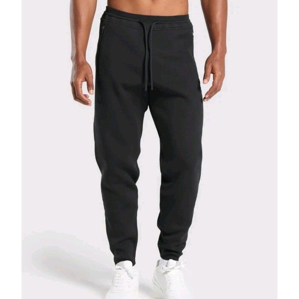 Gymshark Black Mens Flat Knit JoggersSize Medium M EUC